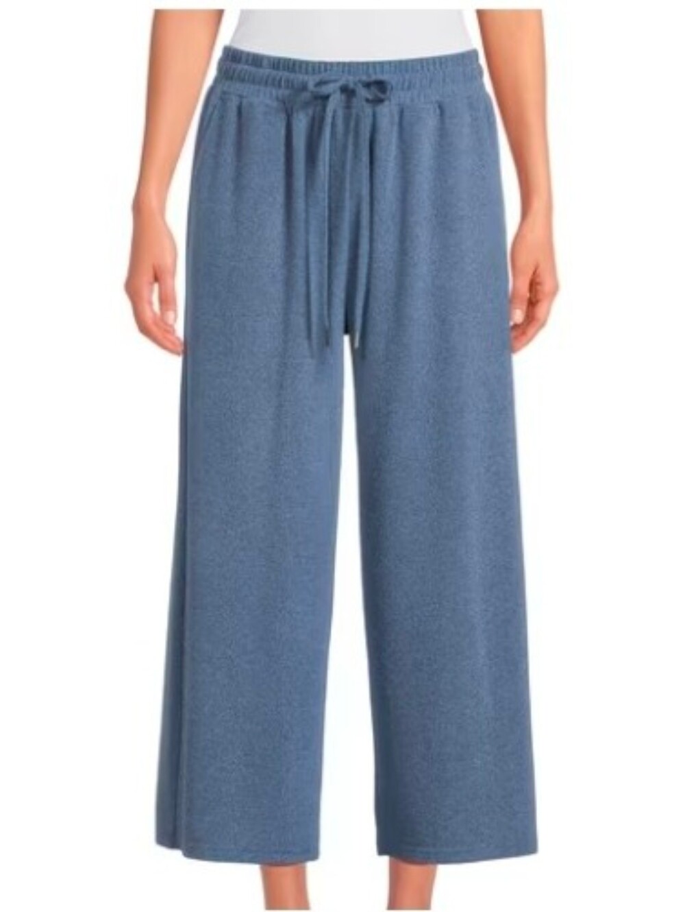 💢4For$20 Time and Tru Blue Brushed Fleece Pull-on Crop Wide-Leg Pants Sz 8-10